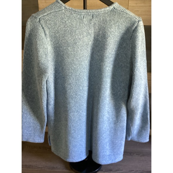 LL Bean WOMANS Blue Sweater Large Notch Collar Preowned - Picture 9 of 9